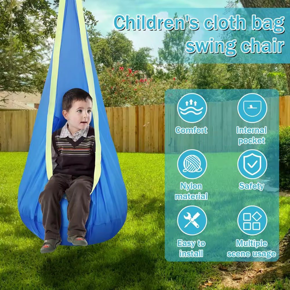 Kids Outdoor Swing - Kids Pod Swing Seat Nylon Hanging