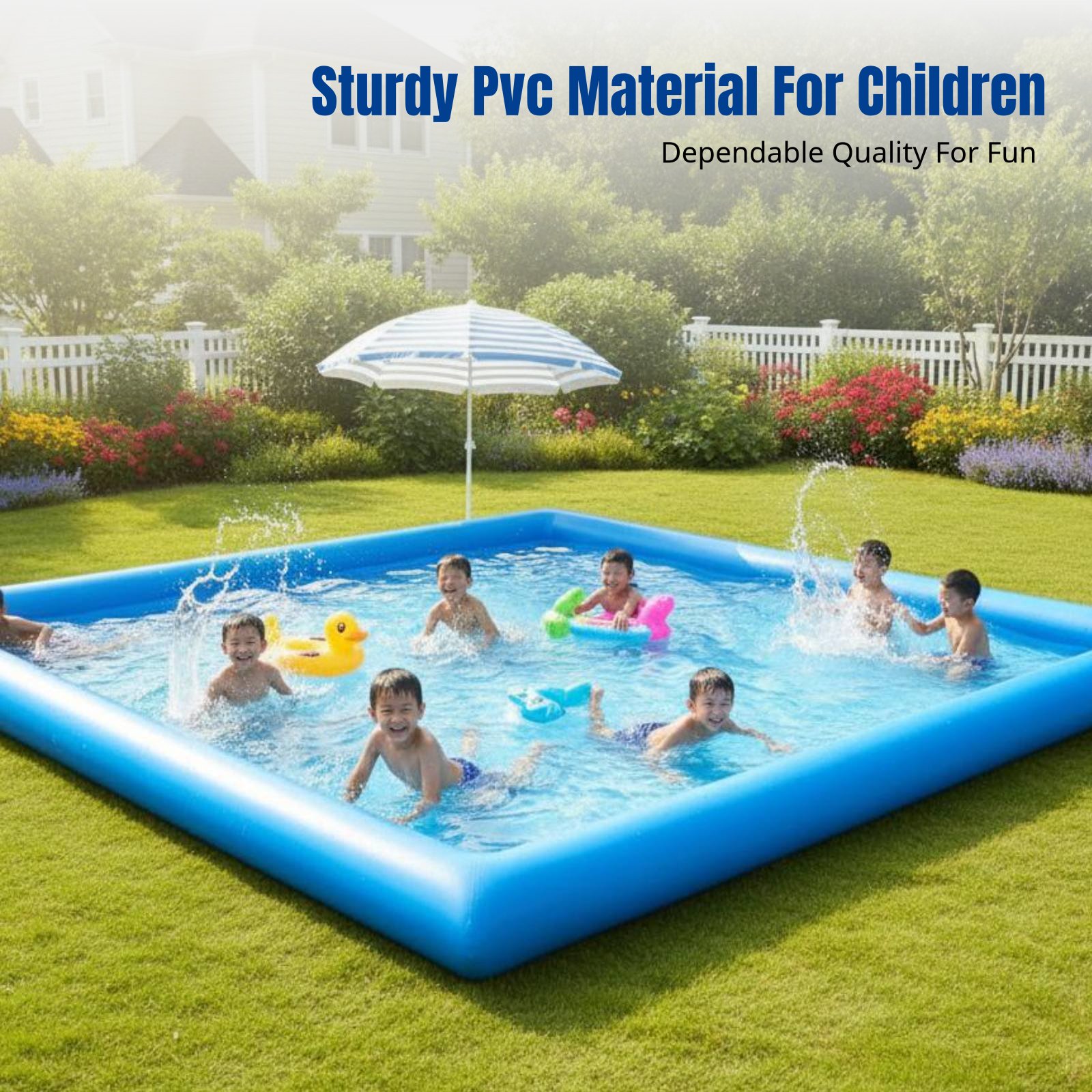 Kids Outdoor Play Area - Heavy-Duty Inflatable Pool, Kids Water Play