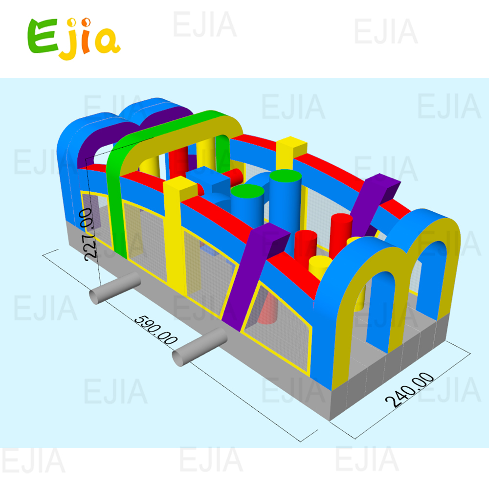Commercial 19.5ft Inflatable O - đánh giá và giá Kids Outdoor Obstacle Course Equipment