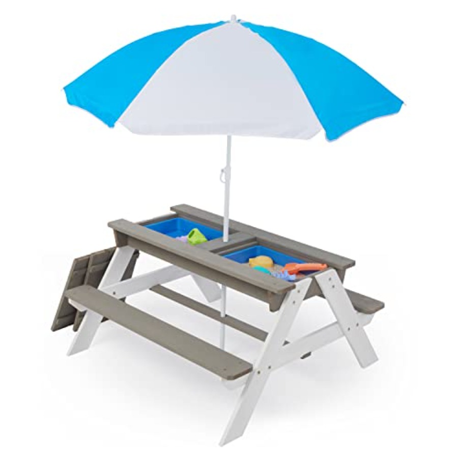 Outdoor backyard patio picnic  - đánh giá và giá Kids Outdoor Table With Umbrella